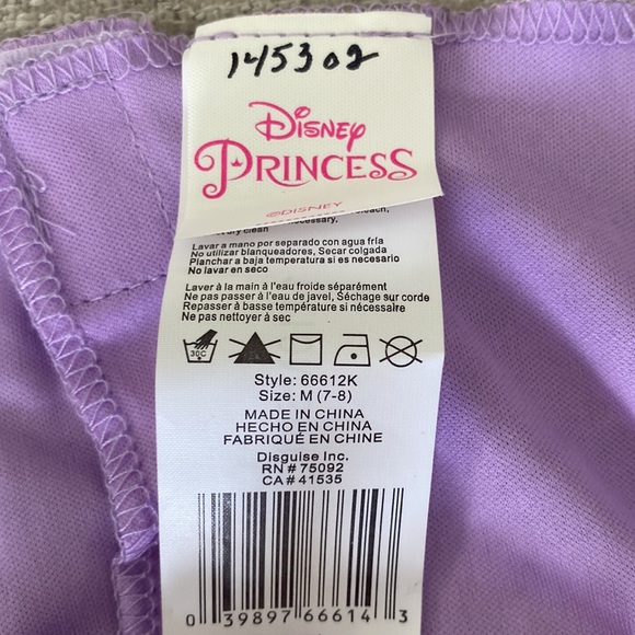 Disney Princess Tangled Rapunzel Costume Size 7-8. NWOT . - Picture 11 of 12